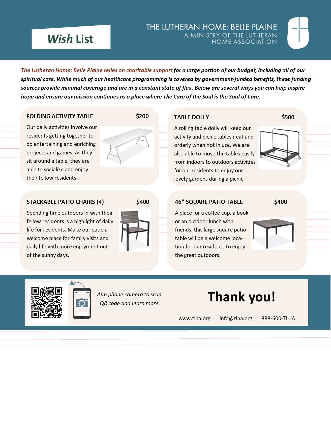 The Lutheran Home: Belle Plaine Wish List